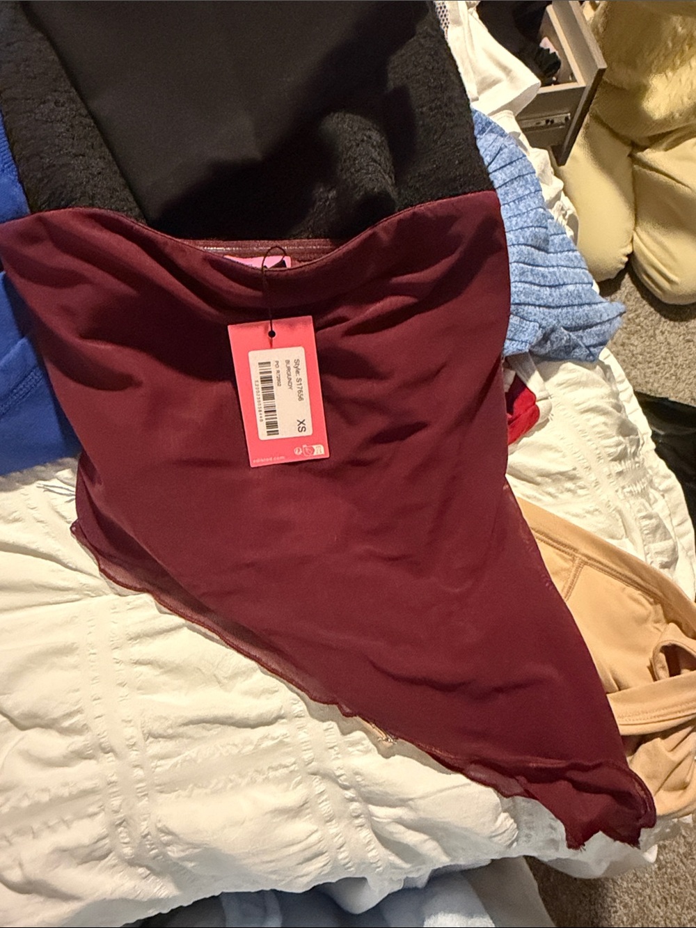 Edikted Burgundy Asymmetric Camisole